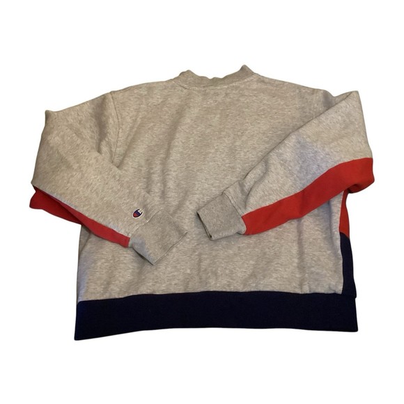 Champion Pullover Mock Neck Women’s XL Gray Red Blue Sweater Sweatshirt - Picture 4 of 5